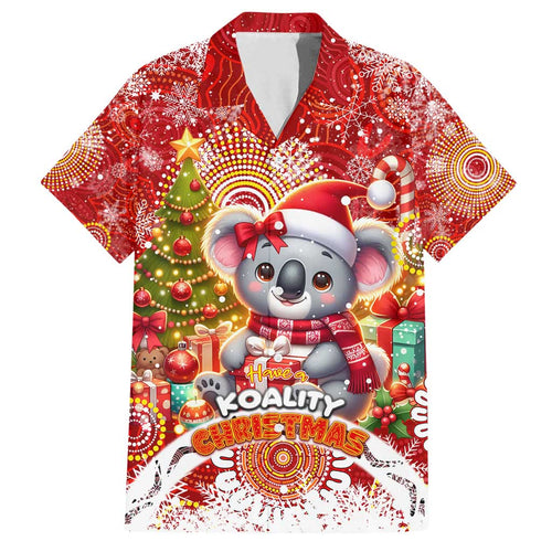 Koality Christmas Family Matching Off Shoulder Maxi Dress and Hawaiian Shirt Cute Aussie Koala Holiday - Aussie Hoodie