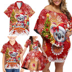 Koality Christmas Family Matching Off Shoulder Short Dress and Hawaiian Shirt Cute Aussie Koala Holiday - Aussie Hoodie