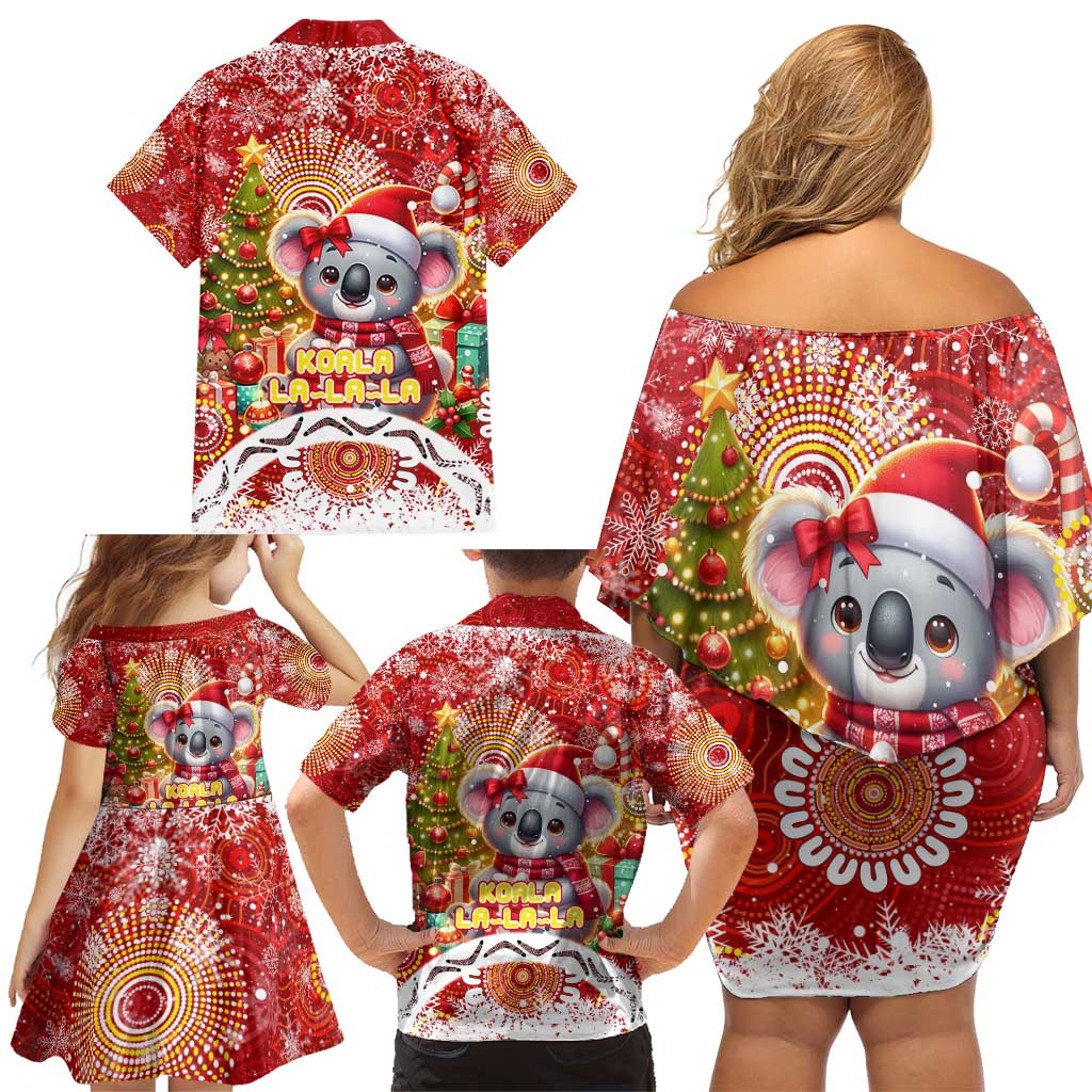 Koality Christmas Family Matching Off Shoulder Short Dress and Hawaiian Shirt Cute Aussie Koala Holiday - Aussie Hoodie