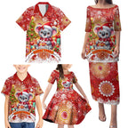 Koality Christmas Family Matching Puletasi and Hawaiian Shirt Cute Aussie Koala Holiday - Aussie Hoodie