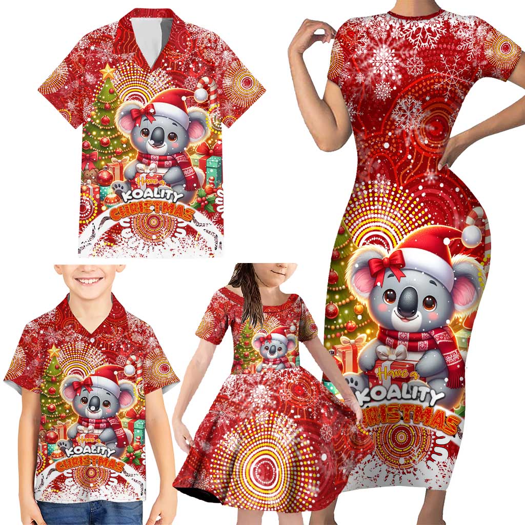 Koality Christmas Family Matching Short Sleeve Bodycon Dress and Hawaiian Shirt Cute Aussie Koala Holiday - Aussie Hoodie