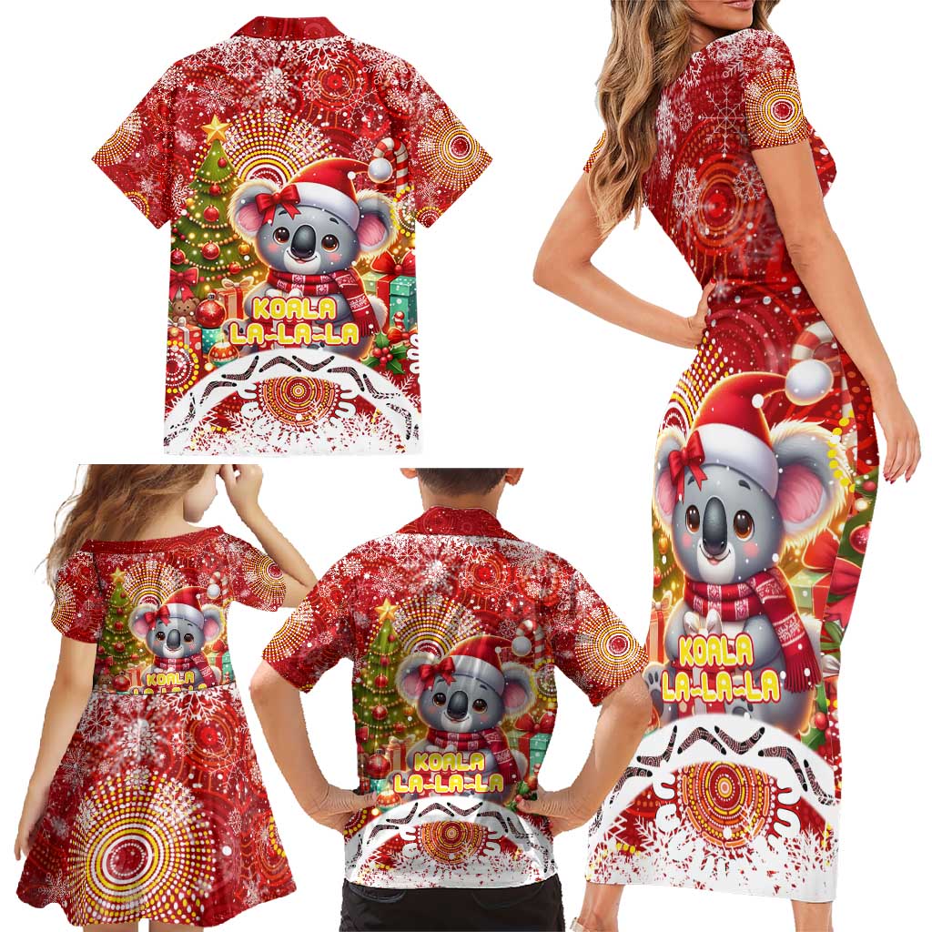 Koality Christmas Family Matching Short Sleeve Bodycon Dress and Hawaiian Shirt Cute Aussie Koala Holiday - Aussie Hoodie