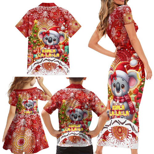 Koality Christmas Family Matching Short Sleeve Bodycon Dress and Hawaiian Shirt Cute Aussie Koala Holiday - Aussie Hoodie