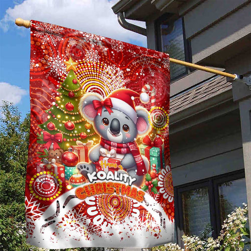 Koality Christmas Garden Flag Cute Aussie Koala Holiday - Aussie Hoodie