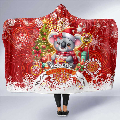 Koality Christmas Hooded Blanket Cute Aussie Koala Holiday - Aussie Hoodie