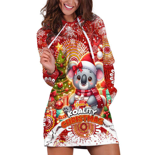 Koality Christmas Hoodie Dress Cute Aussie Koala Holiday - Aussie Hoodie