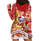 Koality Christmas Hoodie Dress Cute Aussie Koala Holiday - Aussie Hoodie
