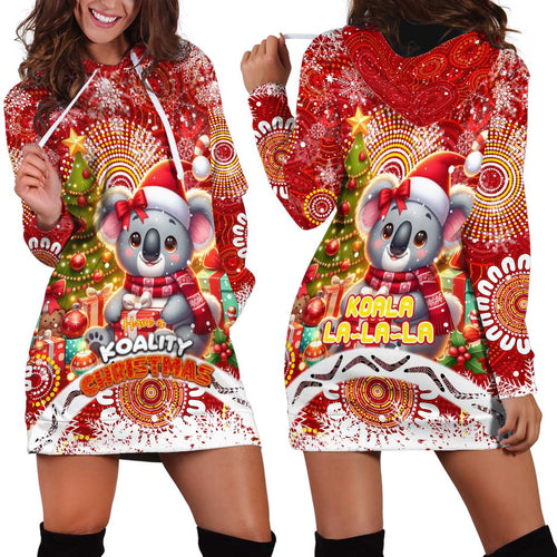 Koality Christmas Hoodie Dress Cute Aussie Koala Holiday - Aussie Hoodie