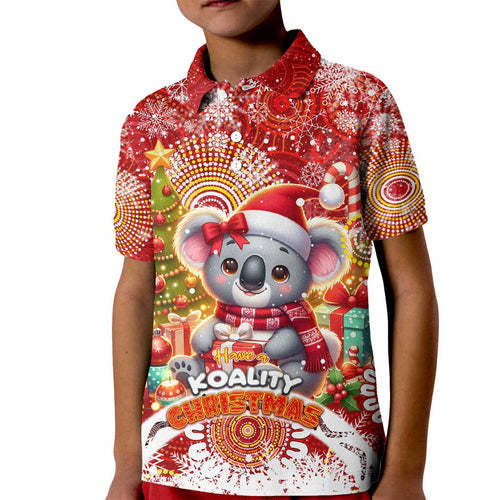 Koality Christmas Kid Polo Shirt Cute Aussie Koala Holiday - Aussie Hoodie