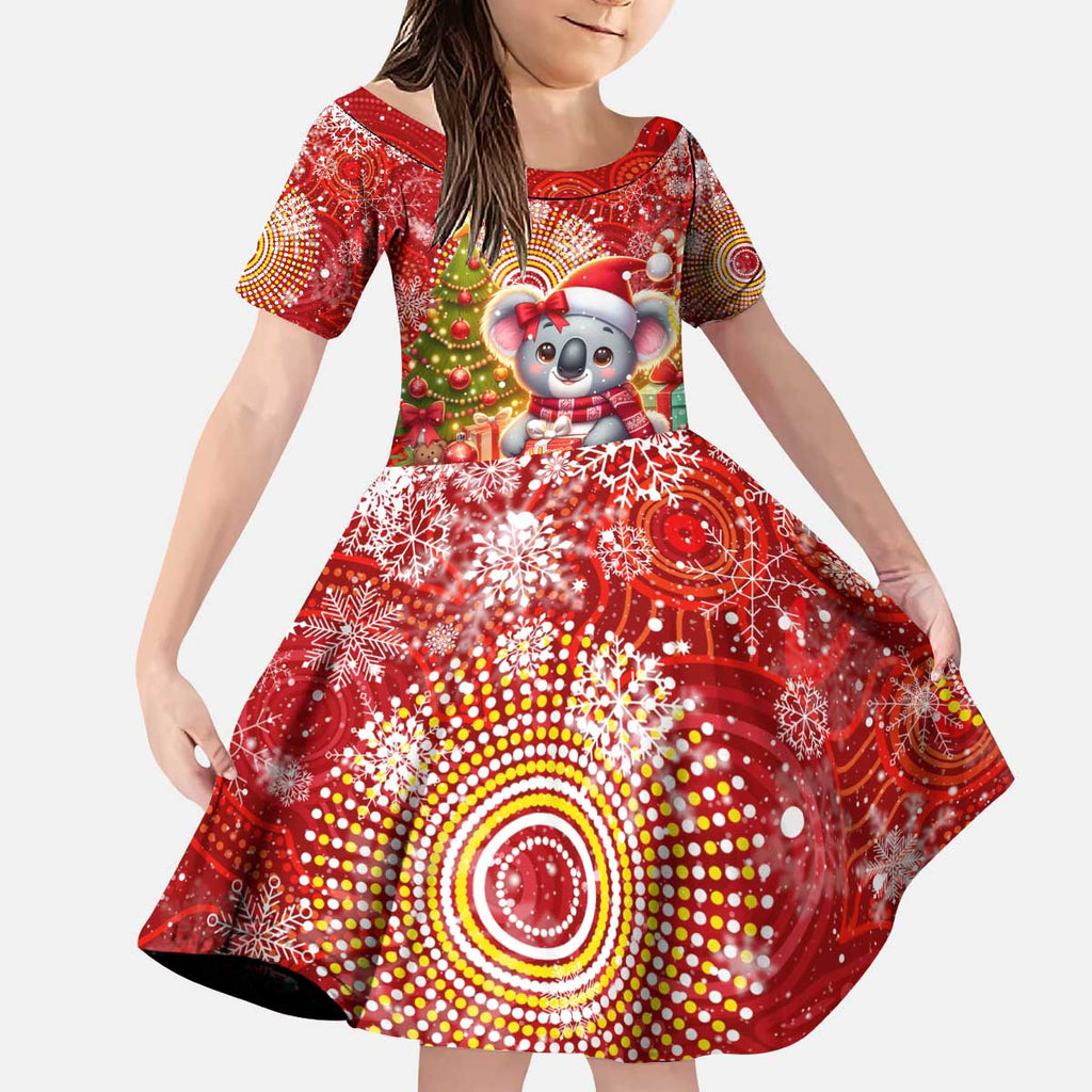 Koality Christmas Kid Short Sleeve Dress Cute Aussie Koala Holiday - Aussie Hoodie