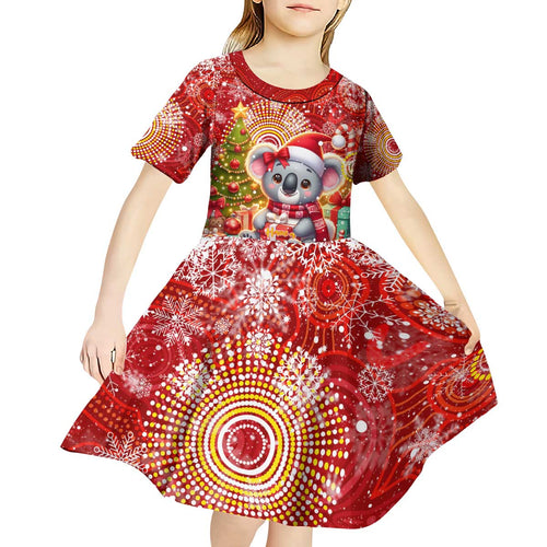Koality Christmas Kid Short Sleeve Dress Cute Aussie Koala Holiday - Aussie Hoodie