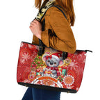 Koality Christmas Leather Tote Bag Cute Aussie Koala Holiday - Aussie Hoodie
