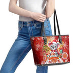Koality Christmas Leather Tote Bag Cute Aussie Koala Holiday - Aussie Hoodie