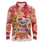Koality Christmas Long Sleeve Polo Shirt Cute Aussie Koala Holiday - Aussie Hoodie