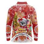Koality Christmas Long Sleeve Polo Shirt Cute Aussie Koala Holiday - Aussie Hoodie