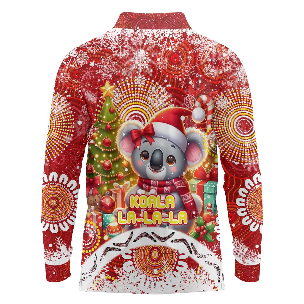 Koality Christmas Long Sleeve Polo Shirt Cute Aussie Koala Holiday - Aussie Hoodie
