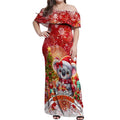 Koality Christmas Off Shoulder Maxi Dress Cute Aussie Koala Holiday - Aussie Hoodie