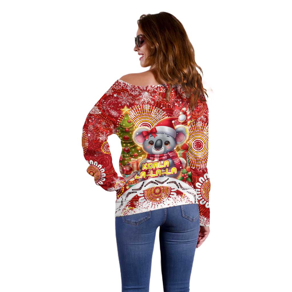 Koality Christmas Off Shoulder Sweater Cute Aussie Koala Holiday - Aussie Hoodie