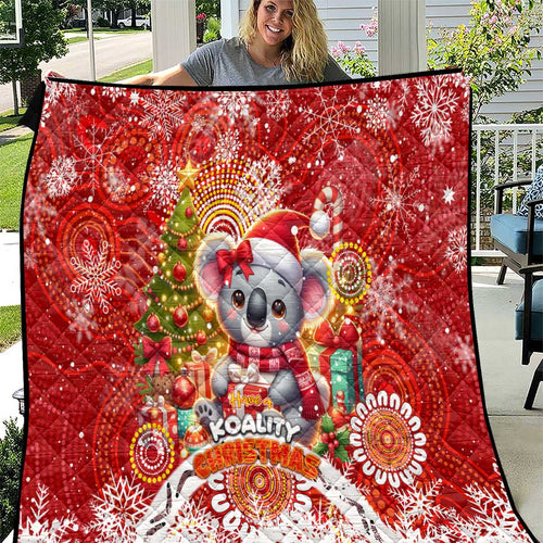 Koality Christmas Quilt Cute Aussie Koala Holiday - Aussie Hoodie