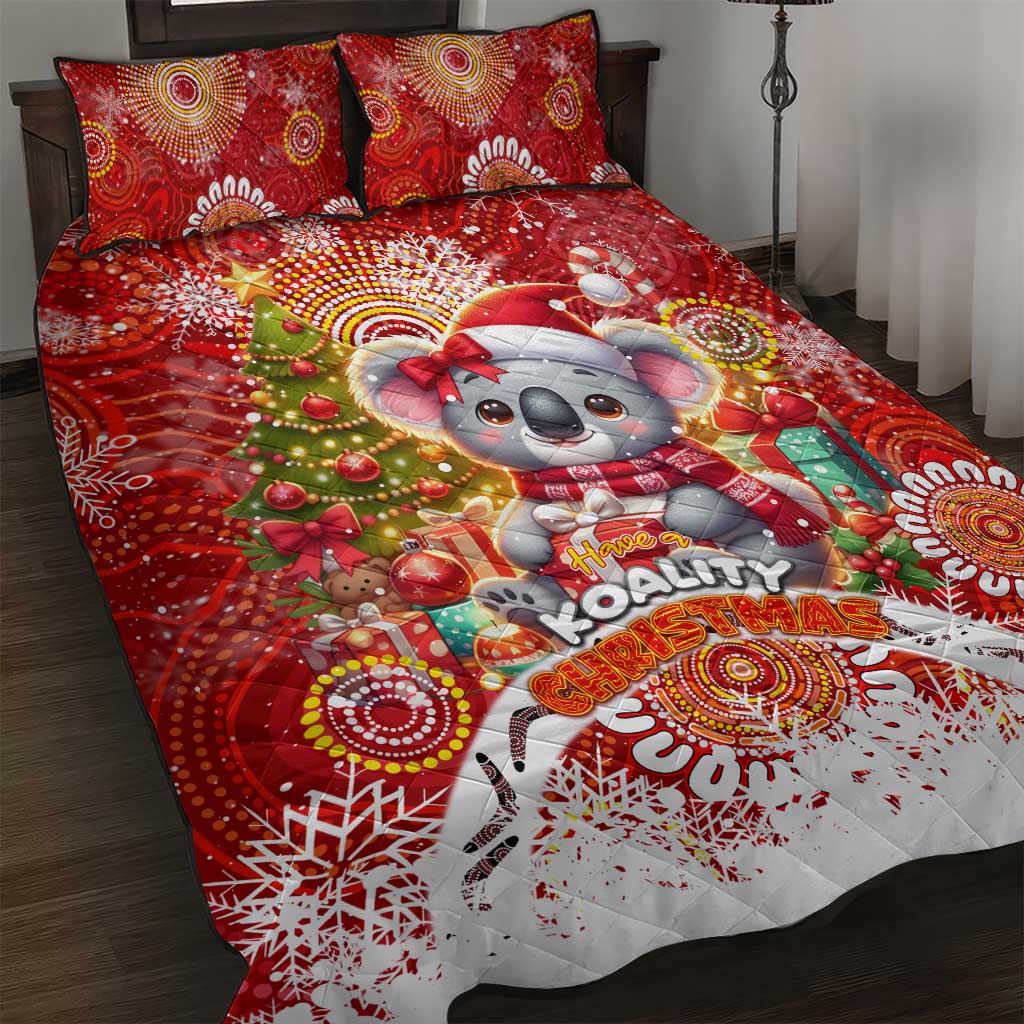 Koality Christmas Quilt Bed Set Cute Aussie Koala Holiday - Aussie Hoodie