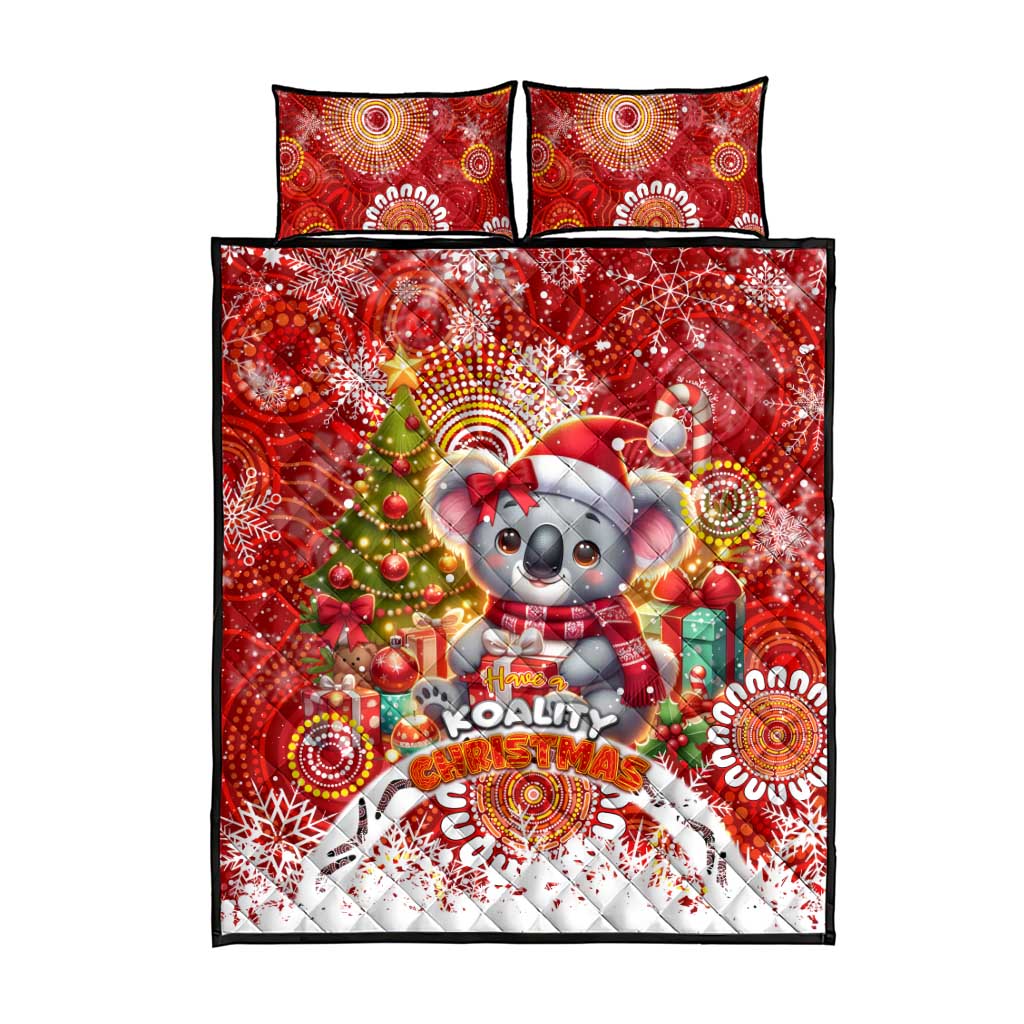 Koality Christmas Quilt Bed Set Cute Aussie Koala Holiday - Aussie Hoodie
