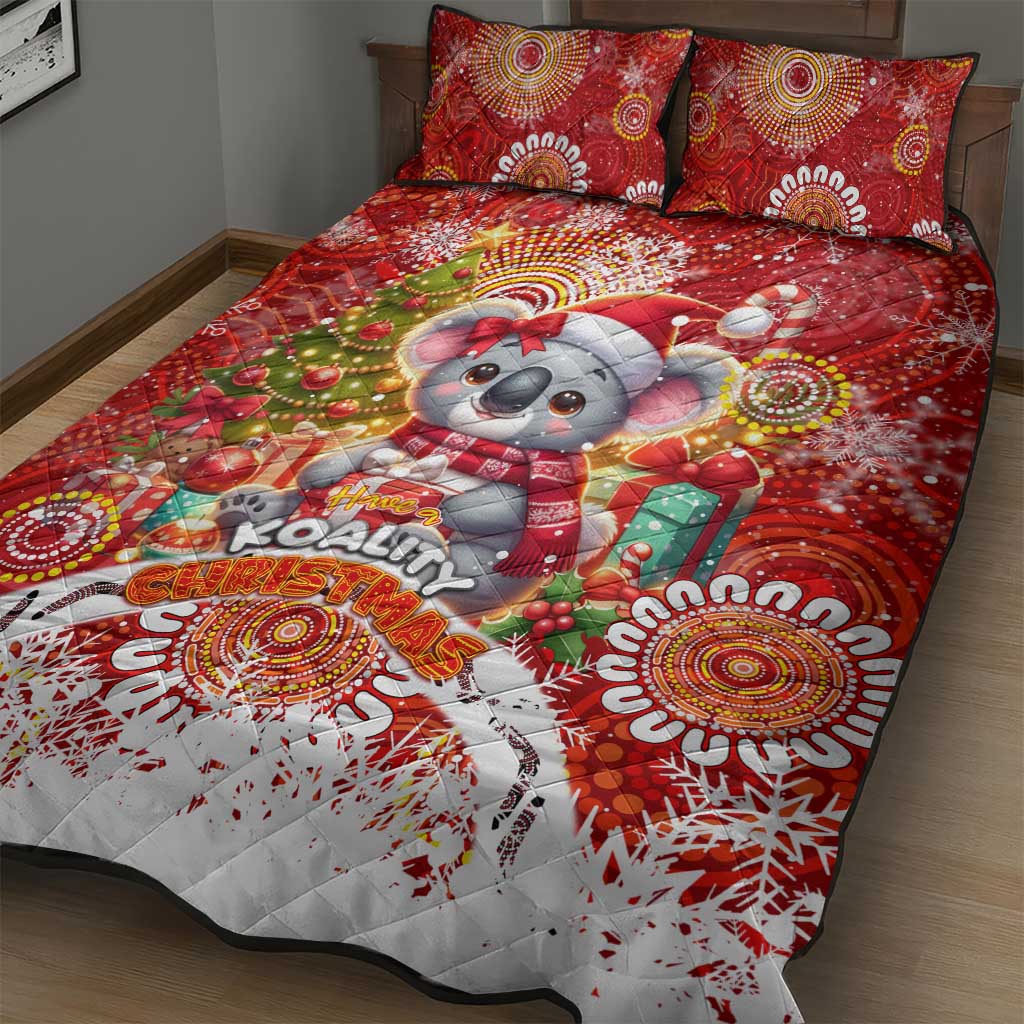 Koality Christmas Quilt Bed Set Cute Aussie Koala Holiday - Aussie Hoodie