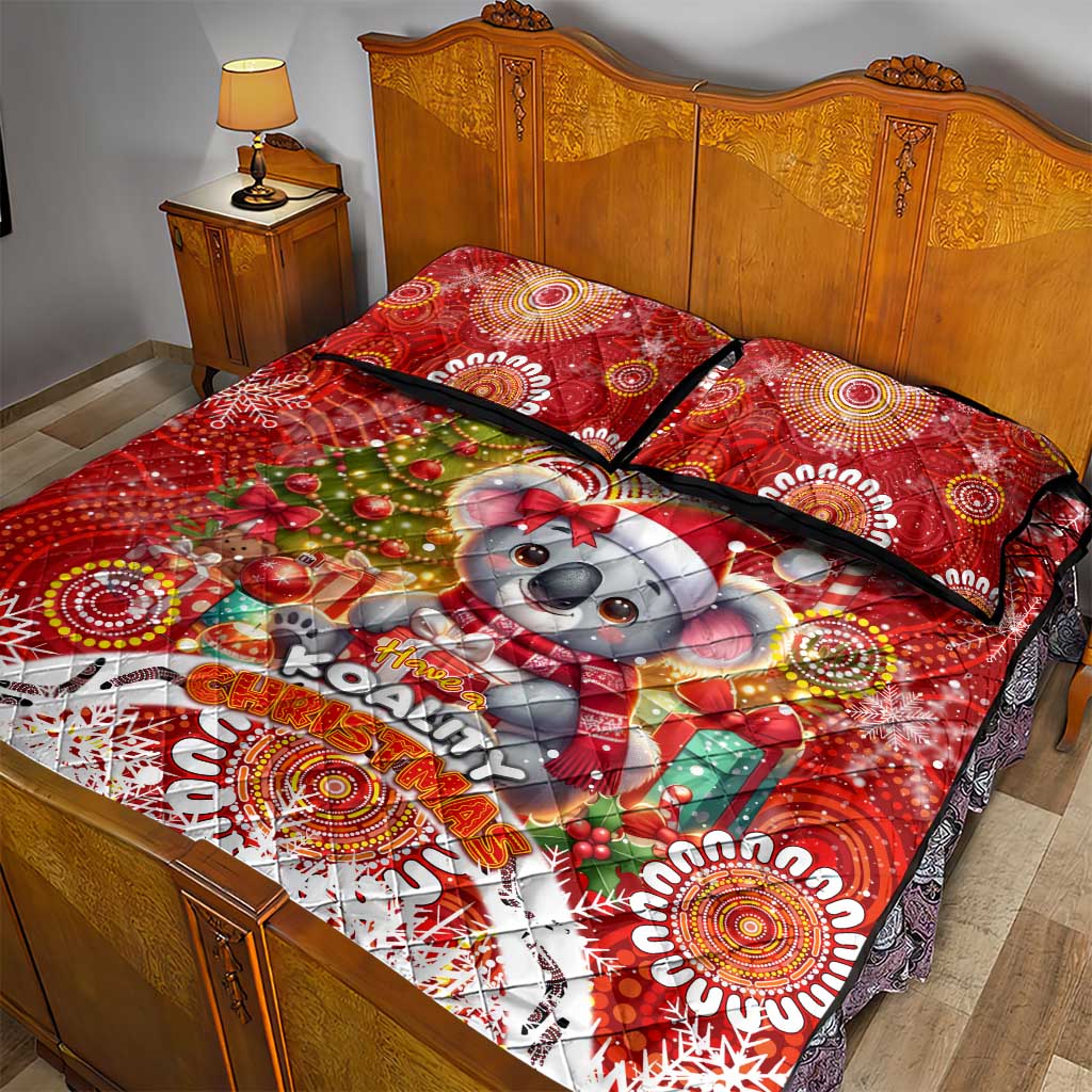 Koality Christmas Quilt Bed Set Cute Aussie Koala Holiday - Aussie Hoodie