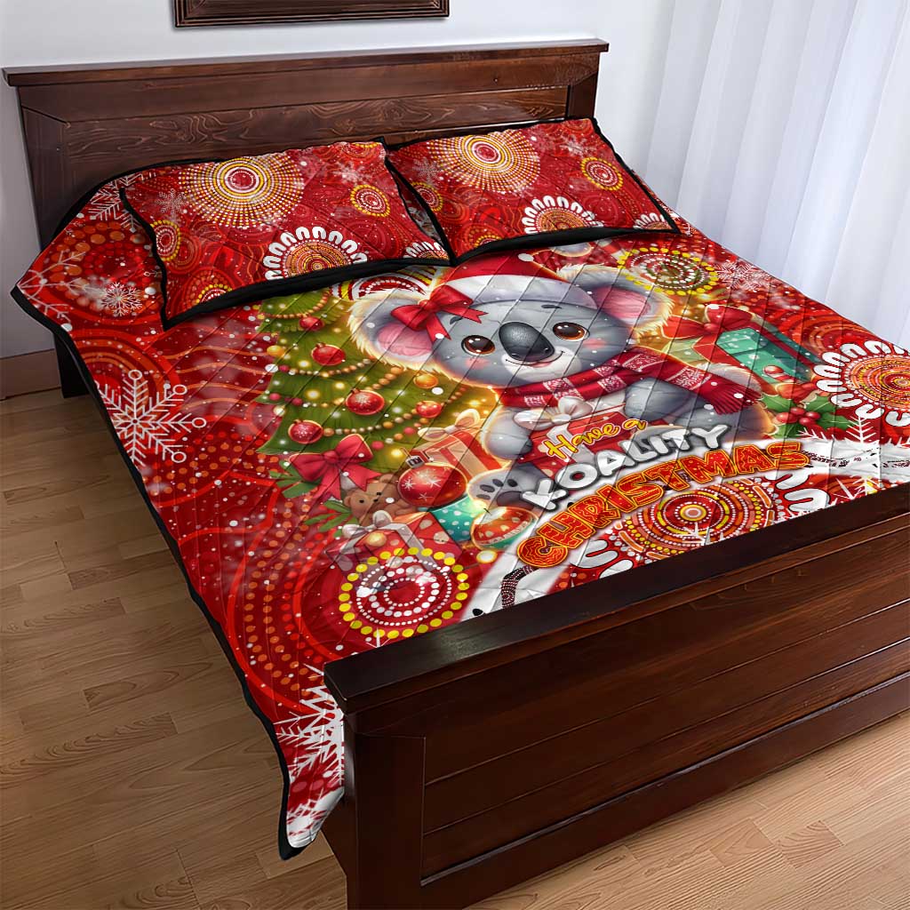 Koality Christmas Quilt Bed Set Cute Aussie Koala Holiday - Aussie Hoodie