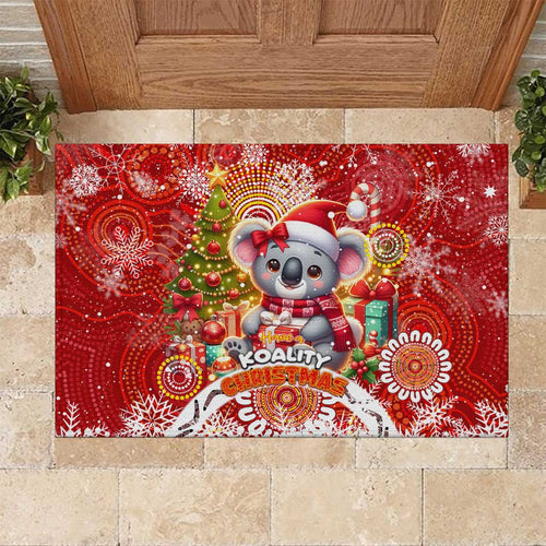 Koality Christmas Rubber Doormat Cute Aussie Koala Holiday - Aussie Hoodie