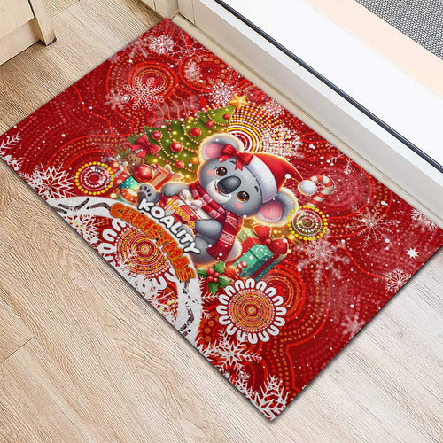 Koality Christmas Rubber Doormat Cute Aussie Koala Holiday - Aussie Hoodie