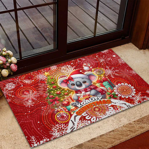 Koality Christmas Rubber Doormat Cute Aussie Koala Holiday - Aussie Hoodie