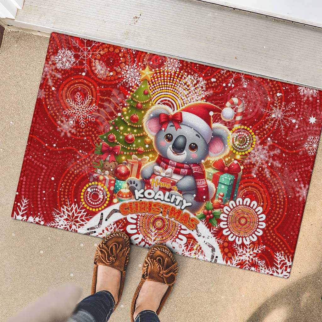 Koality Christmas Rubber Doormat Cute Aussie Koala Holiday - Aussie Hoodie