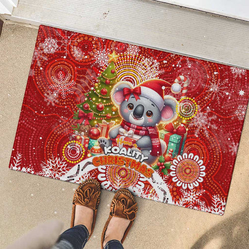 Koality Christmas Rubber Doormat Cute Aussie Koala Holiday - Aussie Hoodie