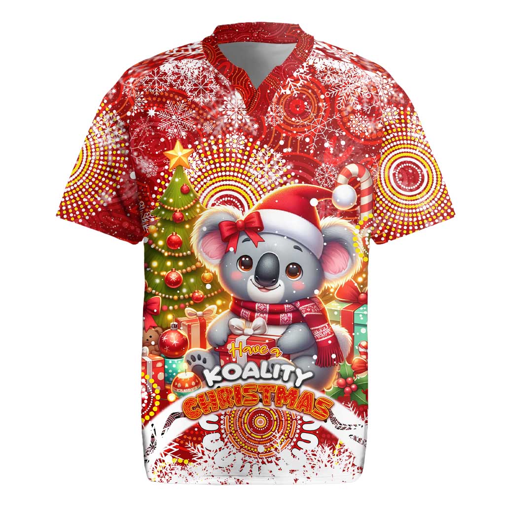 Koality Christmas Rugby Jersey Cute Aussie Koala Holiday - Aussie Hoodie