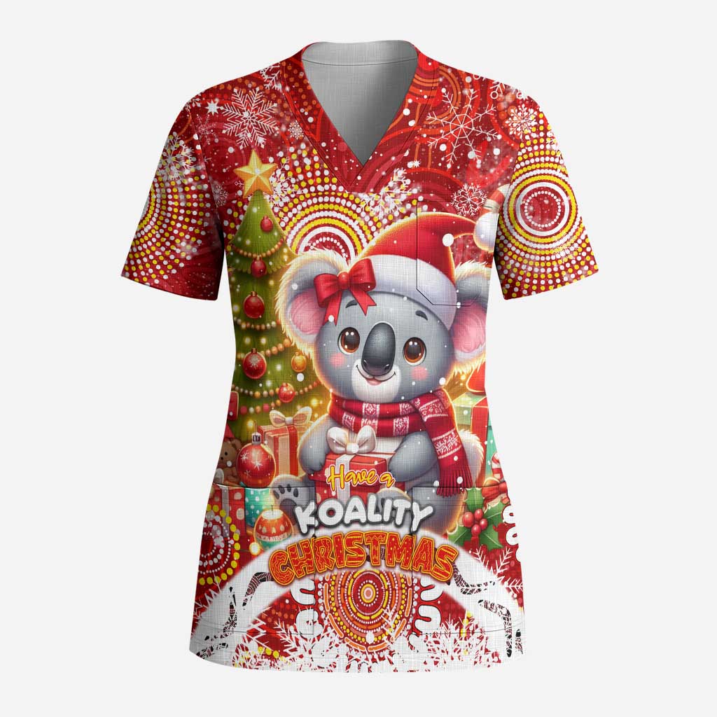 Koality Christmas Scrub Top Cute Aussie Koala Holiday - Aussie Hoodie