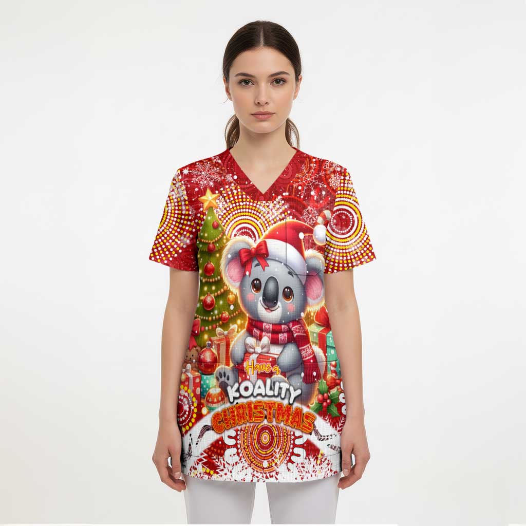 Koality Christmas Scrub Top Cute Aussie Koala Holiday - Aussie Hoodie
