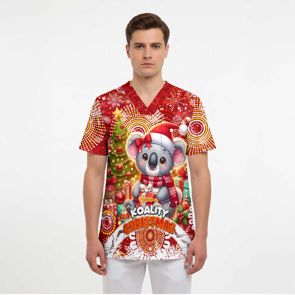 Koality Christmas Scrub Top Cute Aussie Koala Holiday - Aussie Hoodie