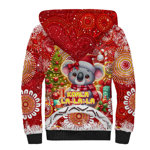 Koality Christmas Sherpa Hoodie Cute Aussie Koala Holiday - Aussie Hoodie