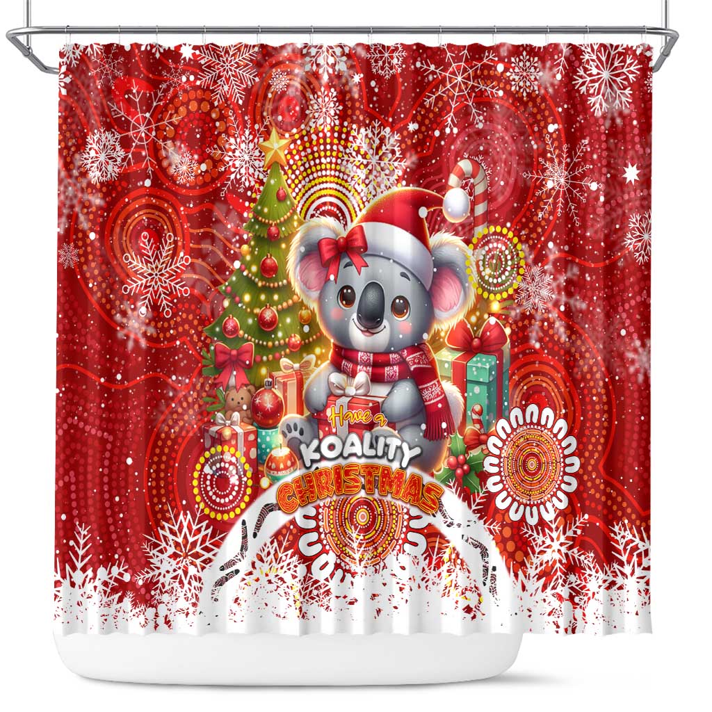 Koality Christmas Shower Curtain Cute Aussie Koala Holiday - Aussie Hoodie
