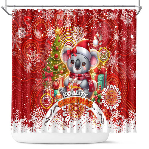 Koality Christmas Shower Curtain Cute Aussie Koala Holiday - Aussie Hoodie