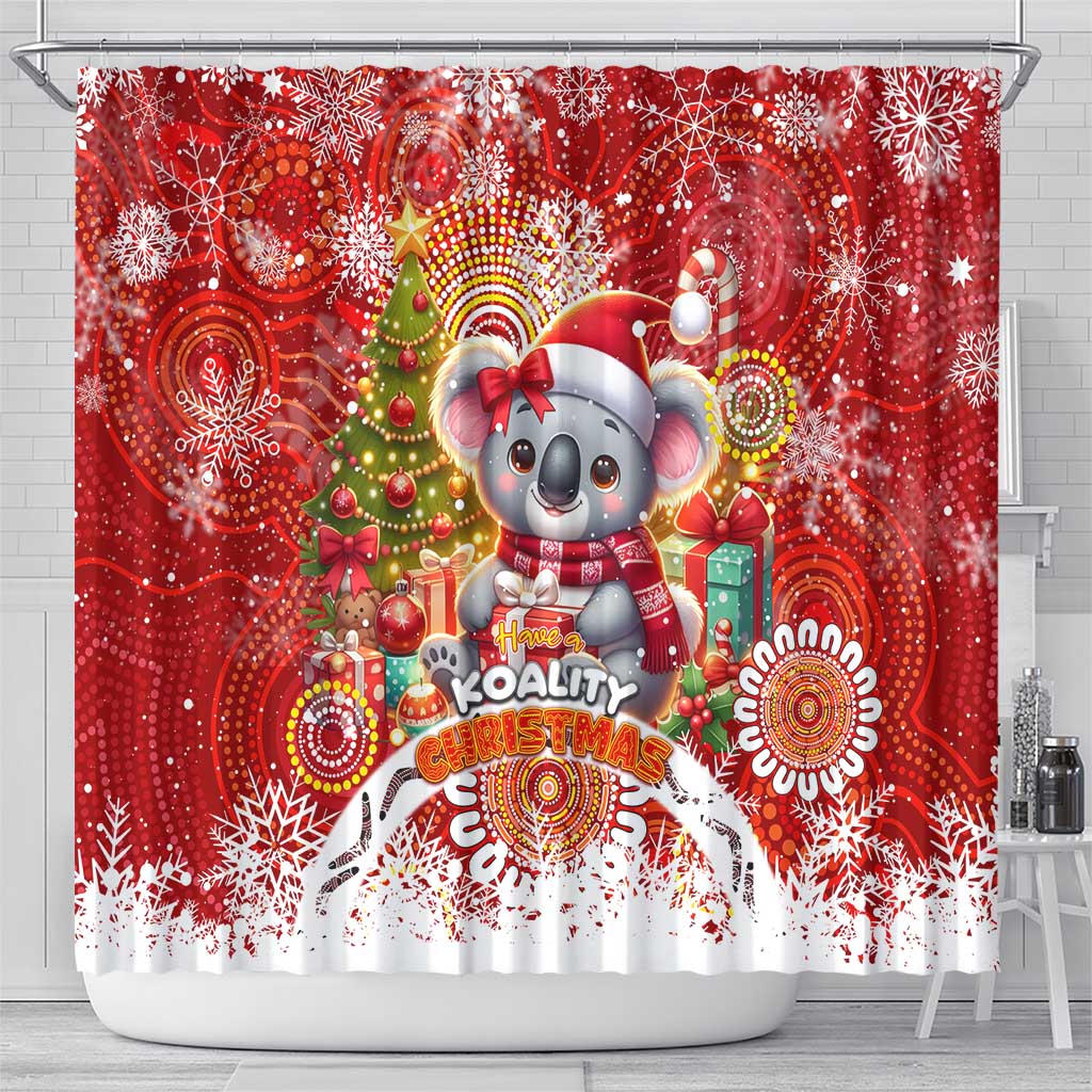 Koality Christmas Shower Curtain Cute Aussie Koala Holiday - Aussie Hoodie