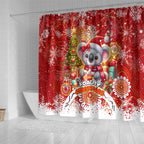 Koality Christmas Shower Curtain Cute Aussie Koala Holiday - Aussie Hoodie