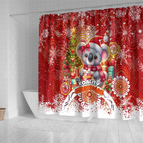 Koality Christmas Shower Curtain Cute Aussie Koala Holiday - Aussie Hoodie