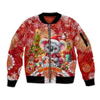 Koality Christmas Sleeve Zip Bomber Jacket Cute Aussie Koala Holiday - Aussie Hoodie