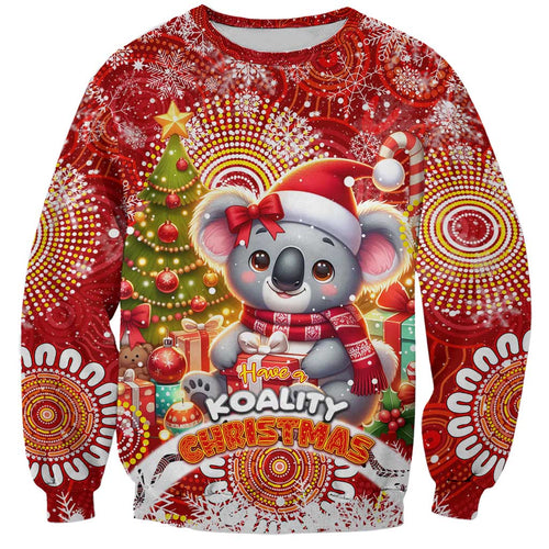 Koality Christmas Sweatshirt Cute Aussie Koala Holiday - Aussie Hoodie