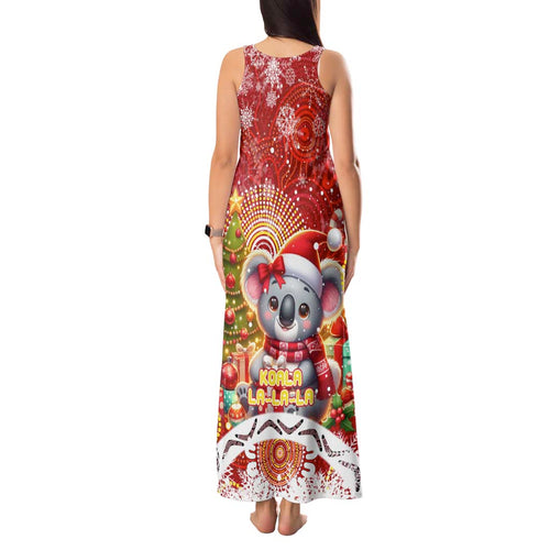 Koality Christmas Tank Maxi Dress Cute Aussie Koala Holiday - Aussie Hoodie