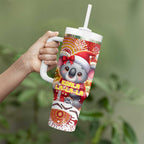 Koality Christmas Tumbler With Handle Cute Aussie Koala Holiday - Aussie Hoodie