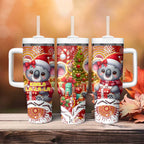 Koality Christmas Tumbler With Handle Cute Aussie Koala Holiday - Aussie Hoodie