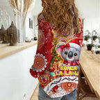 Koality Christmas Women Casual Shirt Cute Aussie Koala Holiday - Aussie Hoodie