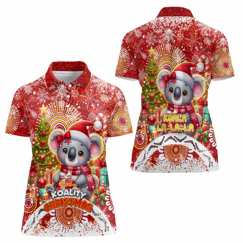 Koality Christmas Women Polo Shirt Cute Aussie Koala Holiday - Aussie Hoodie